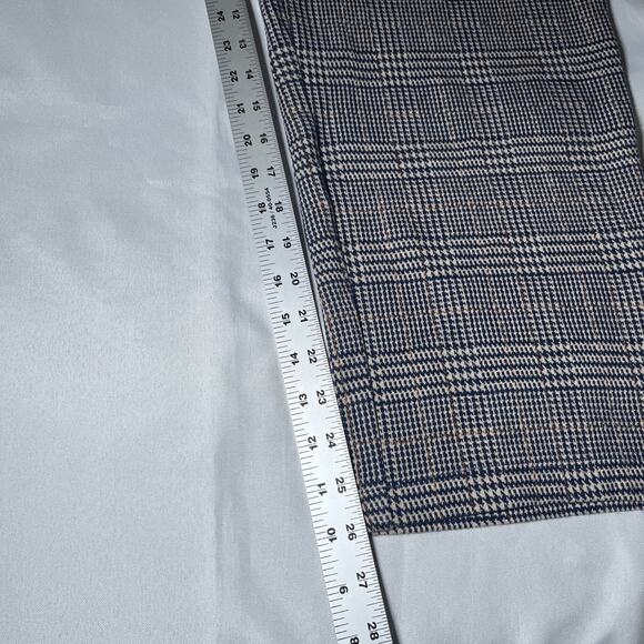 Lands End Pants Women Size XL Blue Houndstooth Sport Knit High Rise Pull On Soft - Picture 3 of 8
